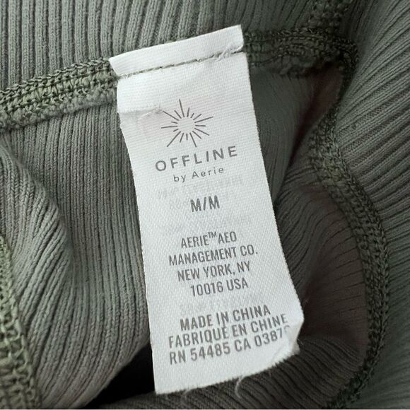 AEO Aerie High Waist Athleisure Ribbed Neutral Offline Goals 7/8 Leggings - Picture 6 of 6